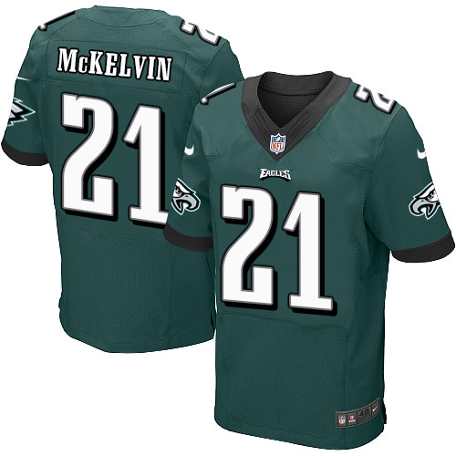 Men's Elite Leodis McKelvin Nike Jersey Midnight Green Home - #21 NFL Philadelphia Eagles